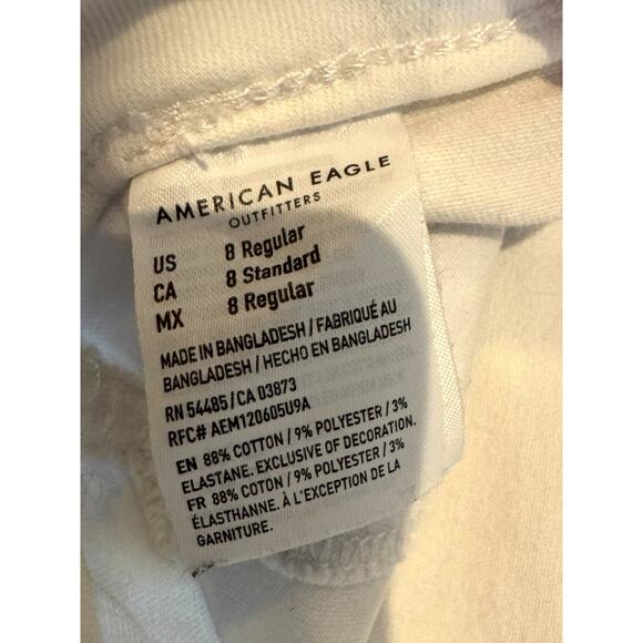 American Eagle Distressed White Skinny Jeans | Next Level Stretch Size 8 Regular - Picture 7 of 10